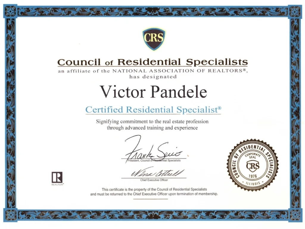 Certificat CRS – Certified Residential Specialist, Victor Pandele, agent imobiliar Constanța