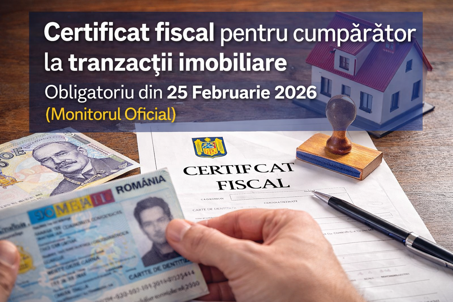 Certificat fiscal pentru cumpărător necesar la tranzacții imobiliare în 2026, document oficial și model de casă pentru semnarea la notar